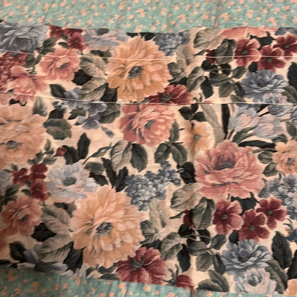Curtain Floral Valance with Pink & Blue Spring Colors